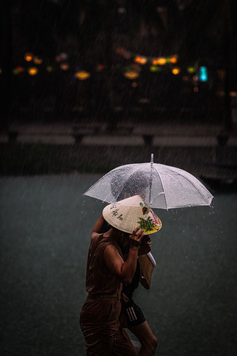 Umbrella campaign at night