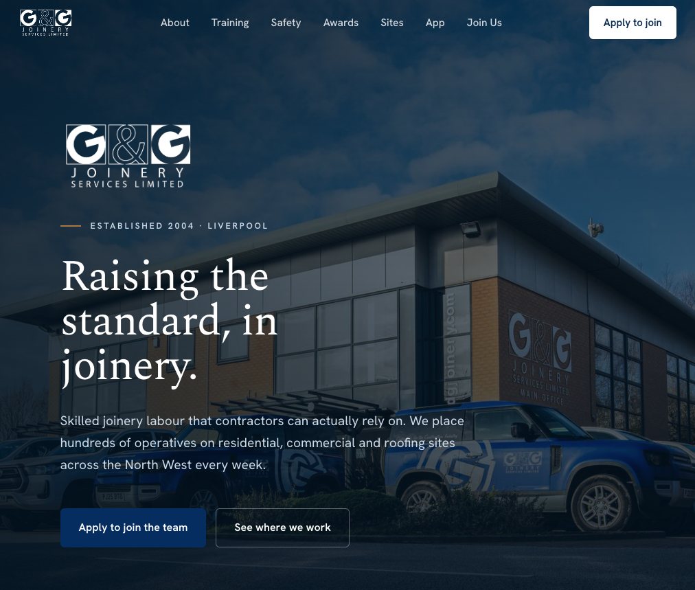 G&G Joinery website